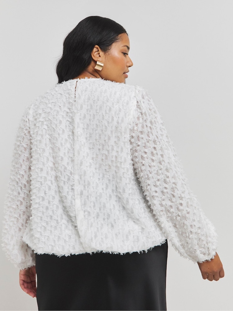 Simply Be Textured Fluffy Blouse - Imagen 2 de 4 Simply Be Textured Fluffy Blouse - Imagen 2 de 4