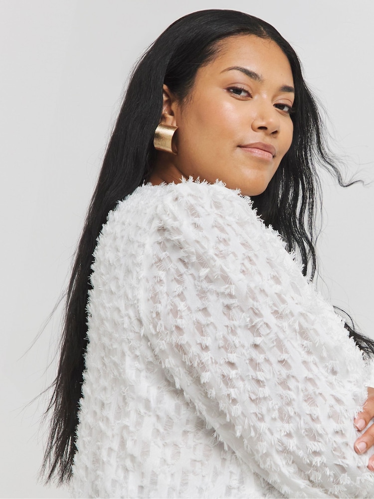 Simply Be Textured Fluffy Blouse - Imagen 4 de 4 Simply Be Textured Fluffy Blouse - Imagen 4 de 4