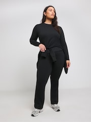 Simply Be Black Long Sleeve Active Top With Thumbholes - Image 3 of 4