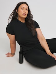 Simply Be Black Magisculpt 360 Control Short Sleeve T-Shirt - Image 3 of 4