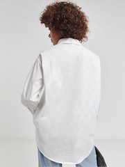 Simply Be White Oversized 100% Cotton Embellished Shirt - Image 2 of 4