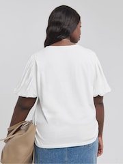 Simply Be 100% Cotton Poplin Puff Sleeve T-Shirt - Imagen 2 de 4