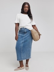Simply Be 100% Cotton Poplin Puff Sleeve T-Shirt - Imagen 3 de 4
