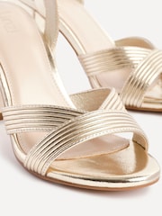 Linzi Gold City Block Heeled Sandals With Ribbed Front Strap - Image 5 of 5