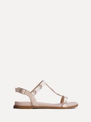 Linzi Natural Sandie T-Bar Embellished Flat Sandals - Image 2 of 5
