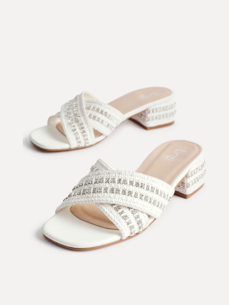 Linzi White Zadie Embellished Mules - Image 5 of 5