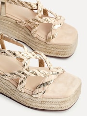 Linzi Nude Mimosa Strappy Flatform Sandals - Image 4 of 5