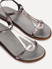 Linzi Pewter Saylor Textured T-Bar Sandals - Image 5 of 5