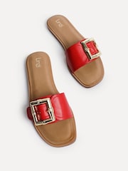 Linzi Red Tyla Flat Sandals With Buckle - Image 4 of 5