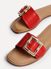 Linzi Red Tyla Flat Sandals With Buckle - Image 5 of 5