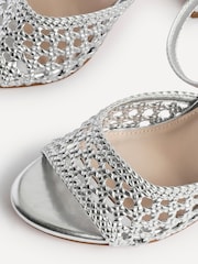 Linzi Silver Bridget Handwoven Block Heeled Sandals - Image 5 of 5