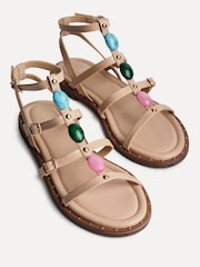 Linzi Nude Mimi Embellished Strappy Sandals - Image 4 of 5