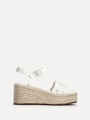 Linzi White Grazia Braided Wedge Sandals - Image 2 of 5