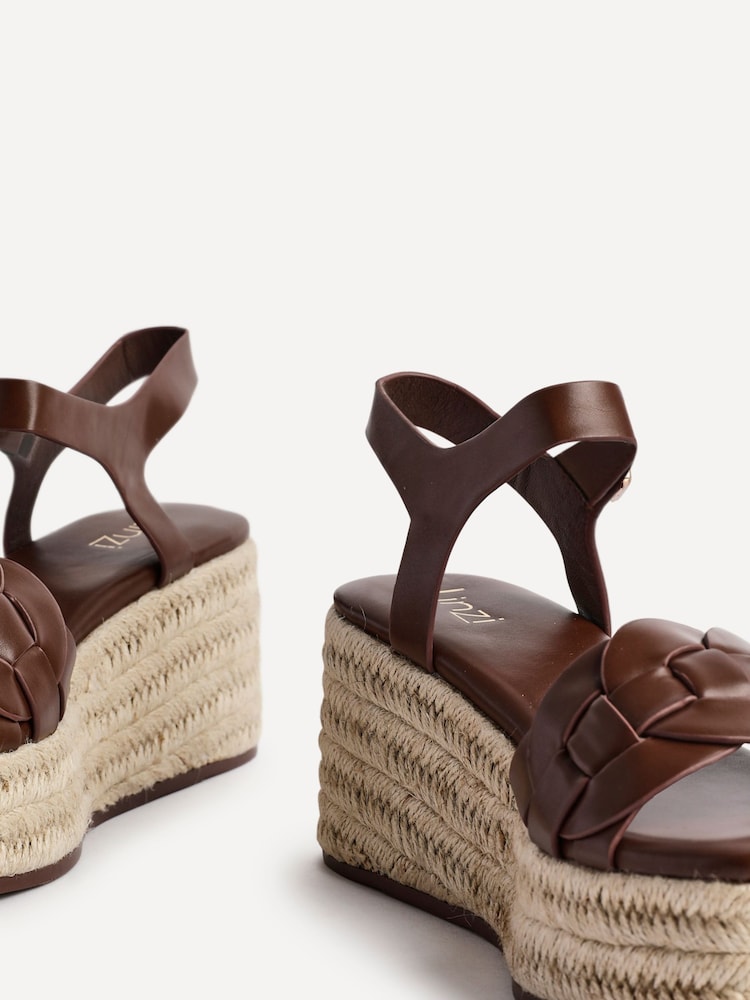 Linzi Brown Grazia Braided Wedge Sandals - Image 4 of 5