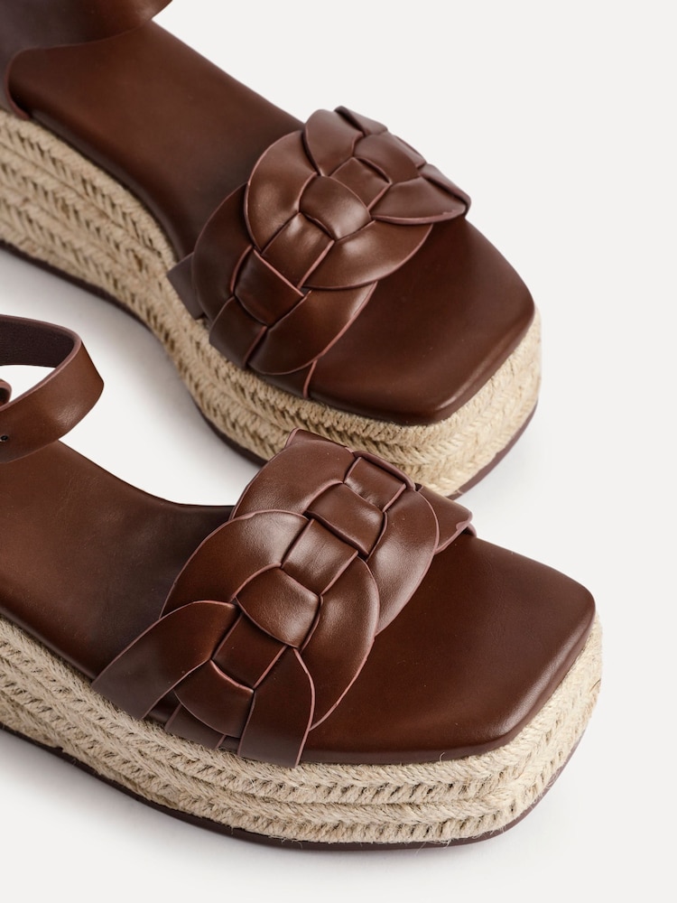 Linzi Brown Grazia Braided Wedge Sandals - Image 5 of 5