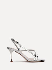 Linzi Silver Midnight Heeled Sandals With Straps - Image 3 of 6