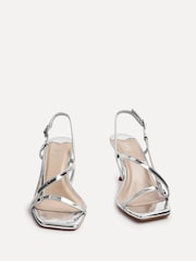 Linzi Silver Midnight Heeled Sandals With Straps - Image 4 of 6