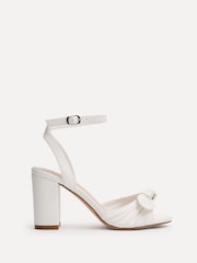 Linzi White Darling Heeled Sandals With Bow - Image 3 of 6