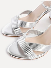Linzi Silver City Block Heeled Sandals With Ribbed Front Strap - Image 4 of 5