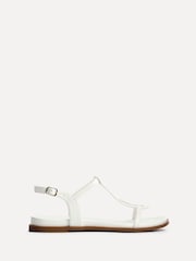 Linzi White Saylor Textured T-Bar Sandals - Image 2 of 5
