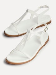 Linzi White Saylor Textured T-Bar Sandals - Image 4 of 5