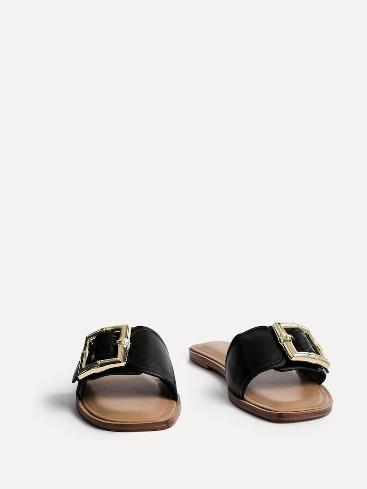 Linzi Black Tyla Flat Sandals With Buckle - Image 5 of 5