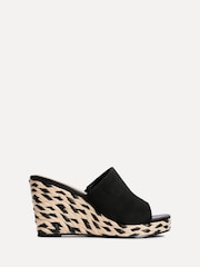 Linzi Black Murano Espadrille Mule Wedges - Image 2 of 5