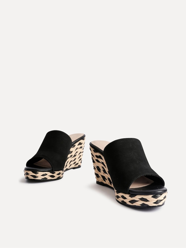 Linzi Black Murano Espadrille Mule Wedges - Image 4 of 5