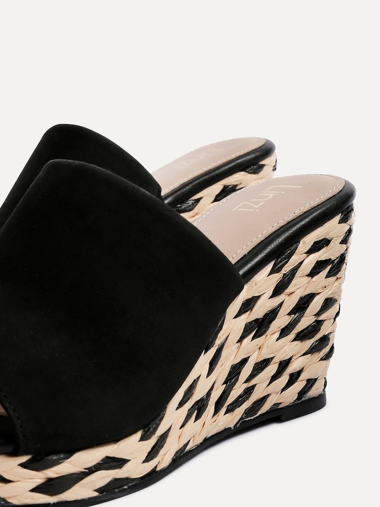 Linzi Black Murano Espadrille Mule Wedges - Image 5 of 5