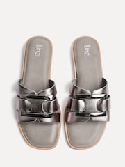 Linzi Silver Kenna Flat Sandals With Buckle - Image 4 of 6