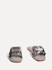 Linzi Silver Kenna Flat Sandals With Buckle - Image 6 of 6