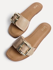 Linzi Natural Tyla Flat Sandals With Buckle - Image 4 of 6