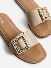 Linzi Natural Tyla Flat Sandals With Buckle - Image 5 of 6
