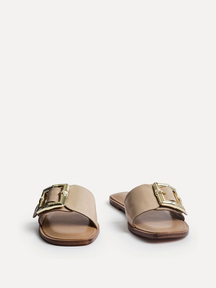 Linzi Natural Tyla Flat Sandals With Buckle - Image 6 of 6