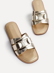 Linzi Gold Kenna Flat Sandals With Buckle - Image 4 of 5