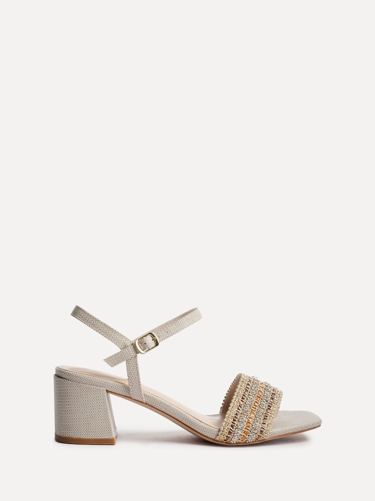 Blanco roto - Sandalias de tacón con ribete de strass tejidas Indie de Linzi - Imagen 2 de 5 Blanco roto - Sandalias de tacón con ribete de strass tejidas Indie de Linzi - Imagen 2 de 5
