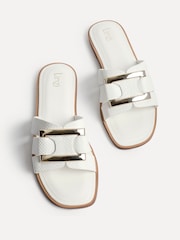 Linzi White Kenna Flat Sandals With Buckle - Image 5 of 6