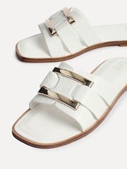 Linzi White Kenna Flat Sandals With Buckle - Image 6 of 6