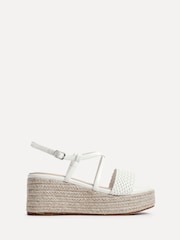 Linzi White Essy Weaved Wedge Sandals - Image 2 of 5
