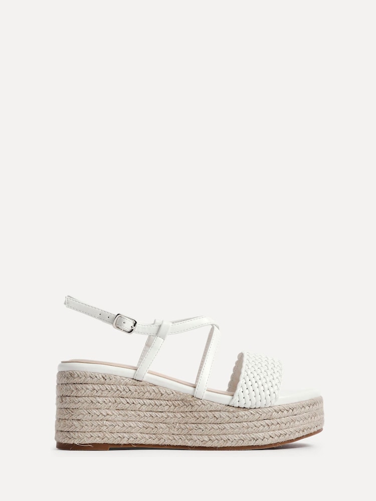 Linzi White Essy Weaved Wedge Sandals - Image 2 of 5