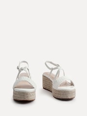 Linzi White Essy Weaved Wedge Sandals - Image 3 of 5