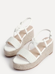 Linzi White Essy Weaved Wedge Sandals - Image 4 of 5