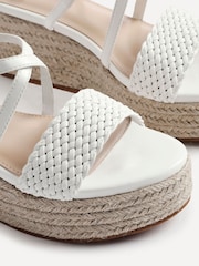 Linzi White Essy Weaved Wedge Sandals - Image 5 of 5