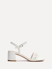 Linzi White Ruthie Handwoven Low Block Heeled Sandals - Image 2 of 5