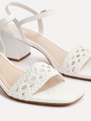 Linzi White Ruthie Handwoven Low Block Heeled Sandals - Image 4 of 5