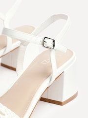 Linzi White Ruthie Handwoven Low Block Heeled Sandals - Image 5 of 5