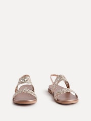 Linzi Gold Galia Handwoven Double Strap Flat Sandals - Image 3 of 5