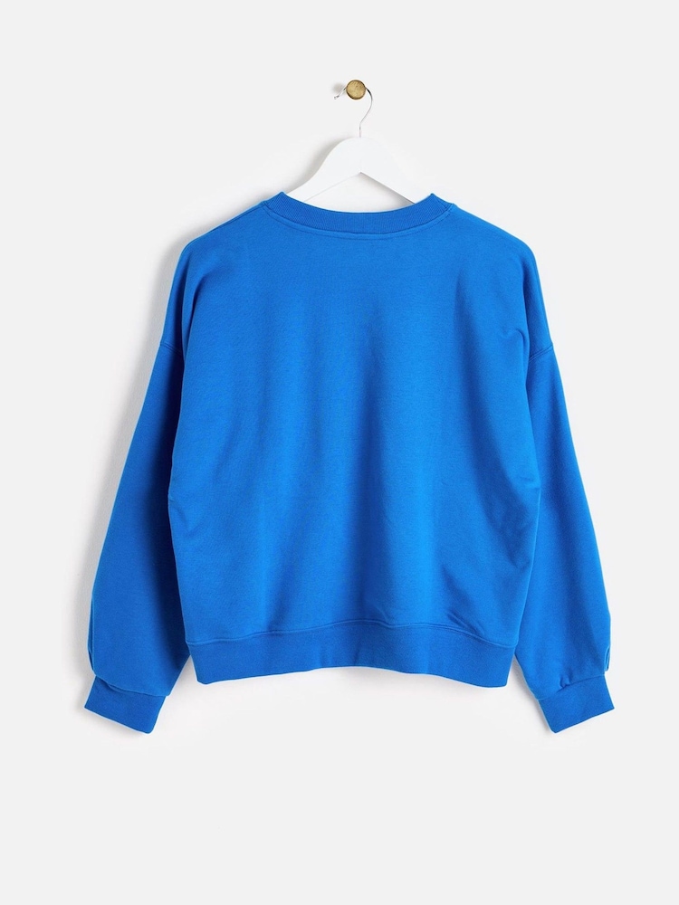 Oliver Bonas Blue Drop Shoulder Sweatshirt - Image 2 of 6 Oliver Bonas Blue Drop Shoulder Sweatshirt - Image 2 of 6