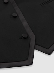 Reiss Black Dakota Wool-Blend Tailored Tuxedo Waistcoat - Image 6 of 6