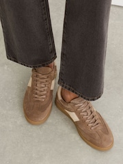 Reiss Lydia Suede and Leather Colour-Block Runner Trainers - תמונה 1 מתוך 6